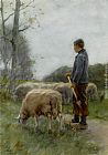 Famous Flock Paintings - A Shepherd and His Flock